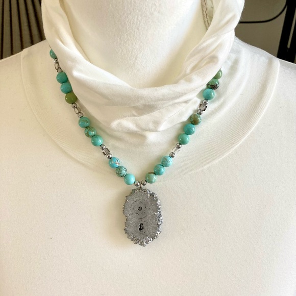 Studio Barse Jewelry - NWT Beautiful Barse Magnasite and Druzy Necklace